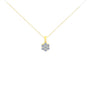 Collar con colgante de racimo floral con 7 diamantes redondos talla brillante de 1 ct. p.t. en oro amarillo de 14K, foto 2