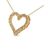 Collar de corazón con diamantes champán de 1/2 ct. p.t. en plata de ley con baño flash de oro amarillo de 10K, foto 4