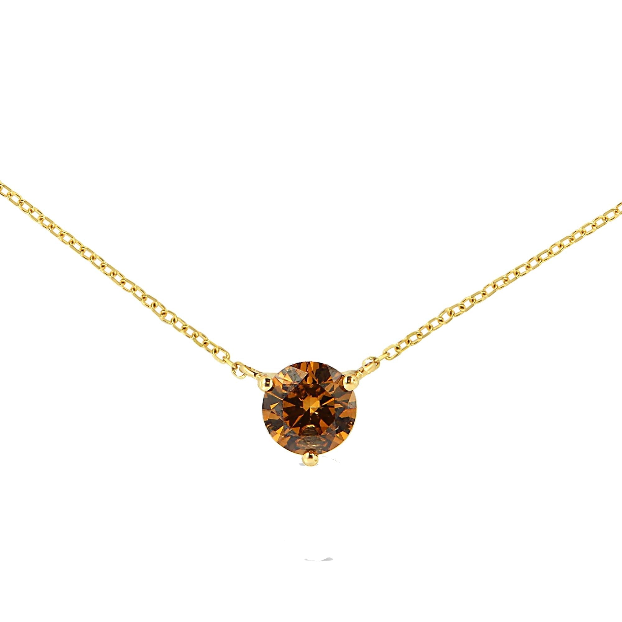 1/2 Ct. T.W. Martini Set Lab-Grown Yellow Diamond Solitaire Pendant Necklace in 14K Yellow Gold, photo 1