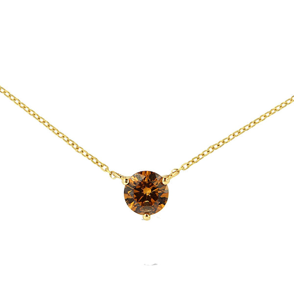 1/2 Ct. T.W. Martini Set Lab-Grown Yellow Diamond Solitaire Pendant Necklace in 14K Yellow Gold, photo 1