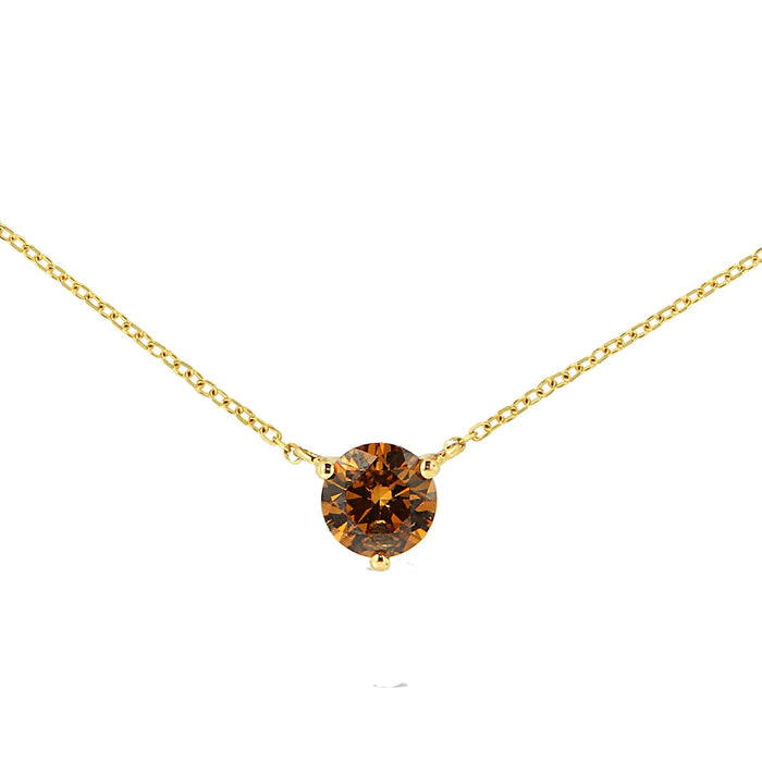 1/2 Ct. T.W. Martini Set Lab-Grown Yellow Diamond Solitaire Pendant Necklace in 14K Yellow Gold, photo 1