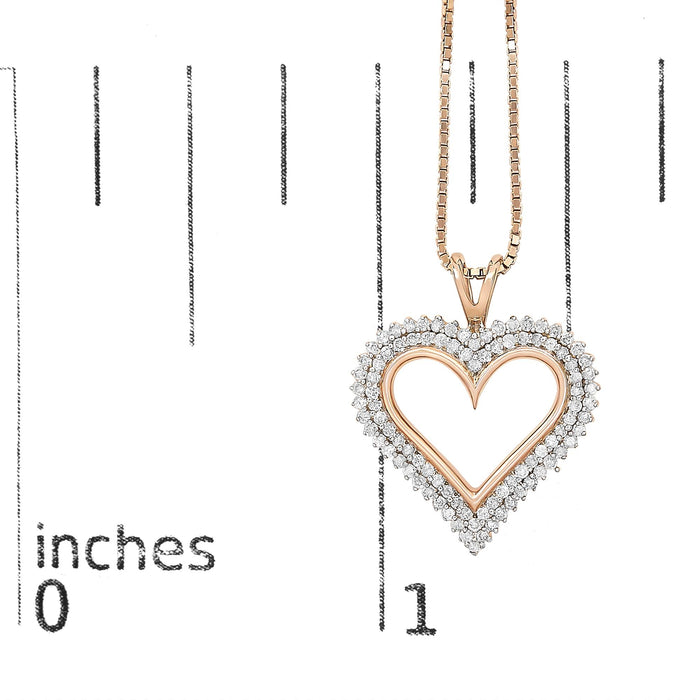 Diamond Heart Pendant Necklace in Sterling Silver