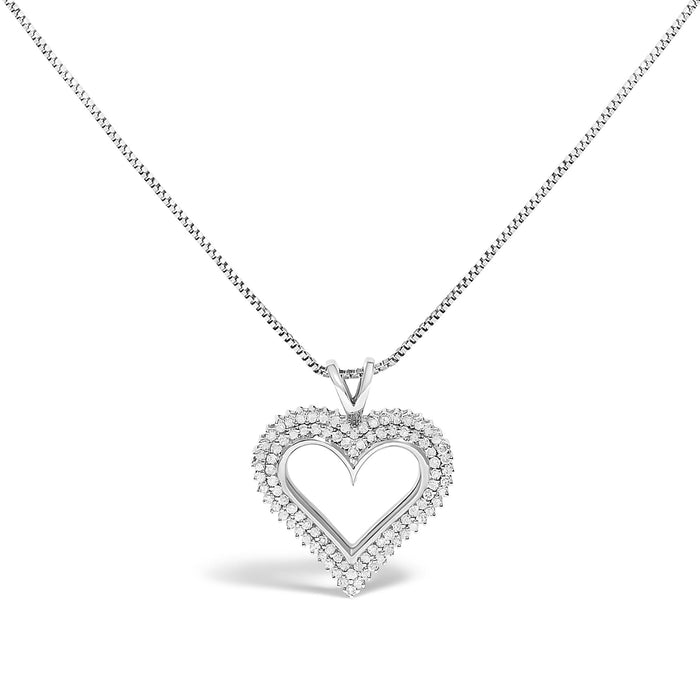 Diamond Heart Pendant Necklace in Sterling Silver, photo 9
