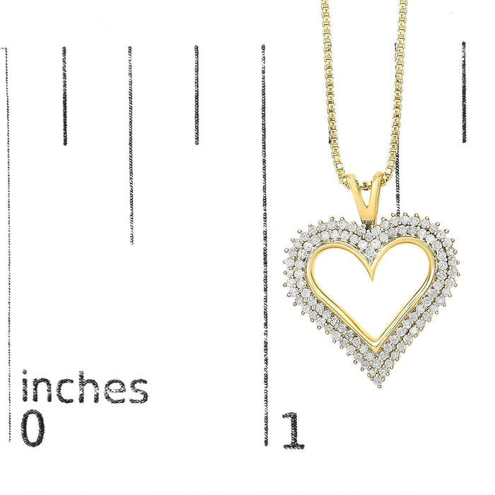 Diamond Heart Pendant Necklace in Sterling Silver
