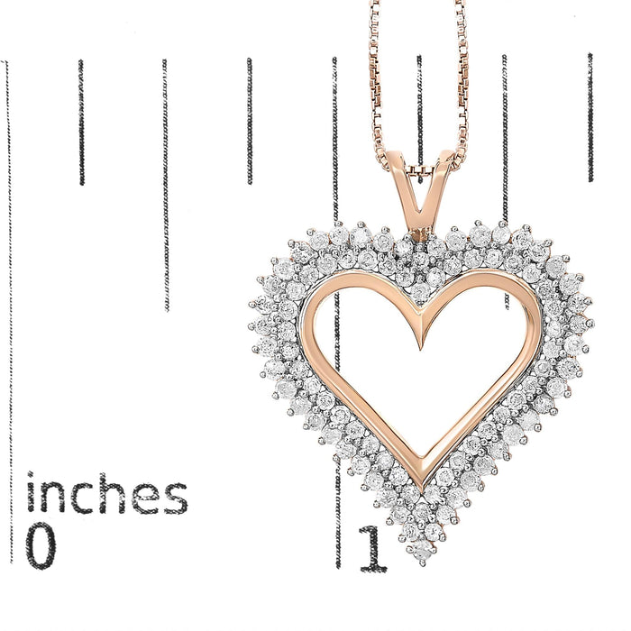 Diamond Heart Pendant Necklace in Sterling Silver