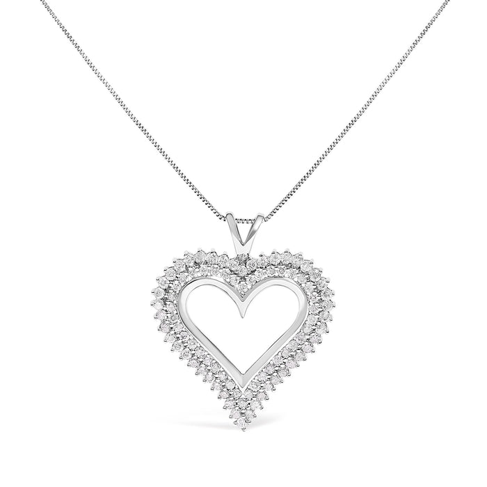 Diamond Heart Pendant Necklace in Sterling Silver, photo 6