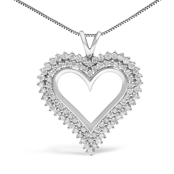 Diamond Heart Pendant Necklace in Sterling Silver, photo 18