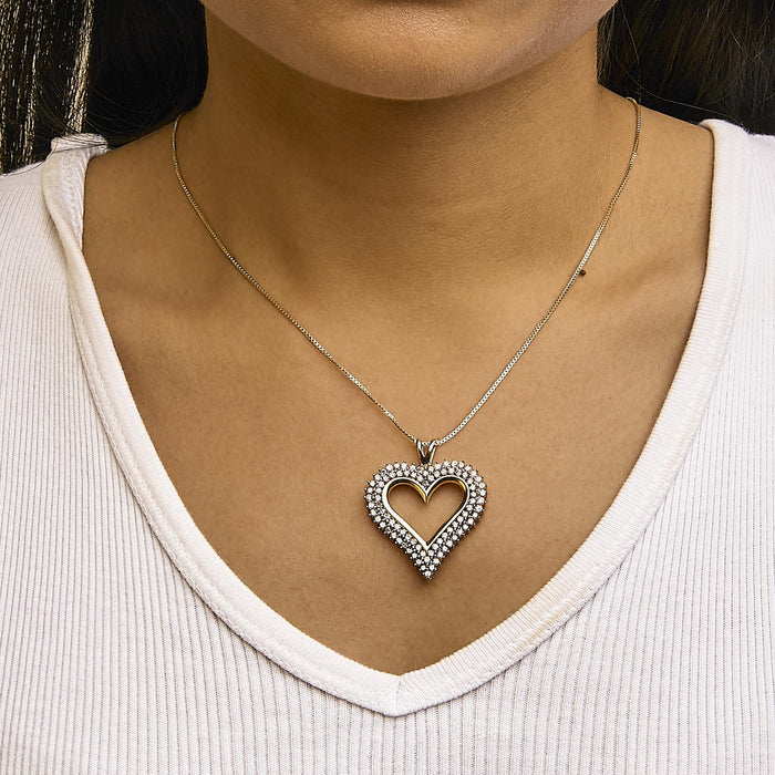Diamond Heart Pendant Necklace in Sterling Silver, photo 29