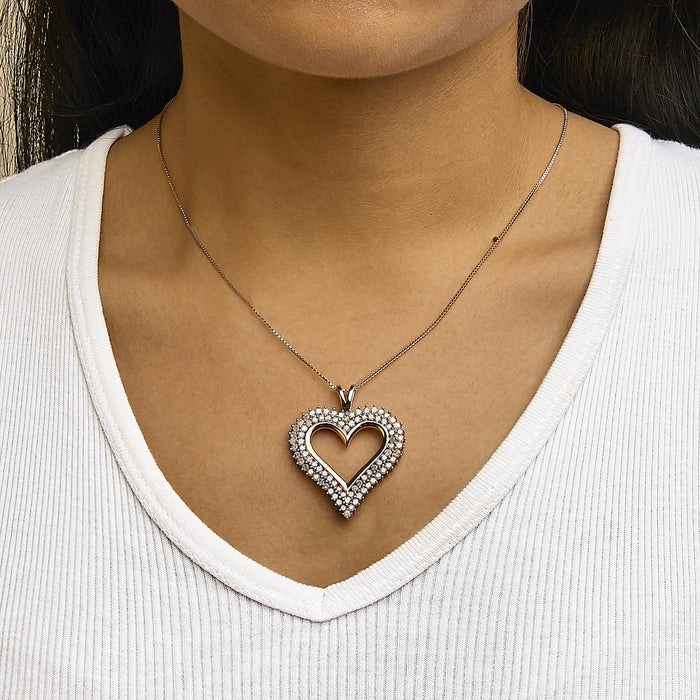 Diamond Heart Pendant Necklace in Sterling Silver, photo 25