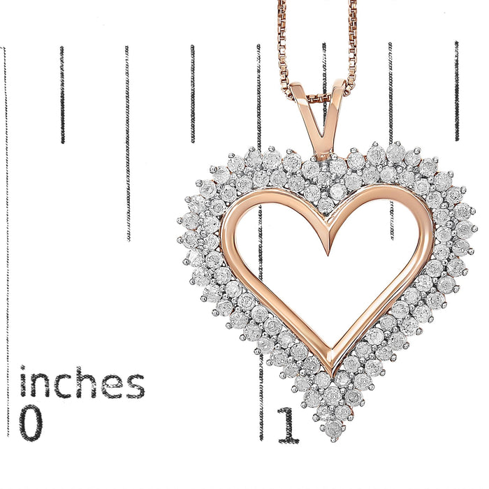 Diamond Heart Pendant Necklace in Sterling Silver
