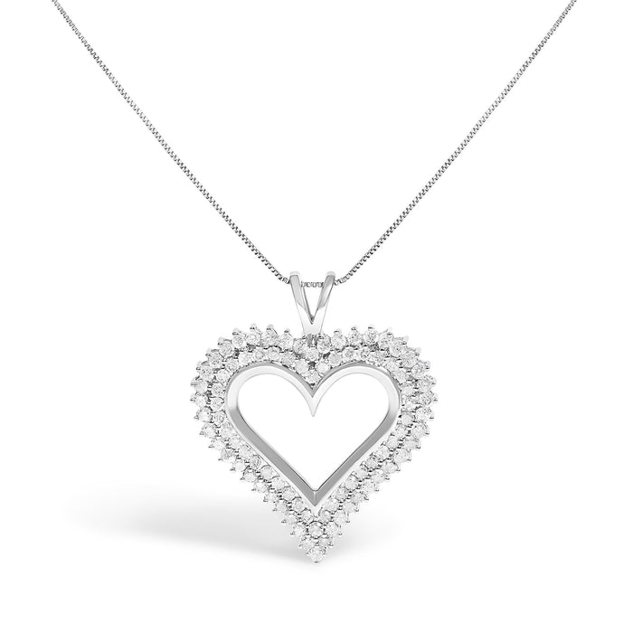 Diamond Heart Pendant Necklace in Sterling Silver, photo 3