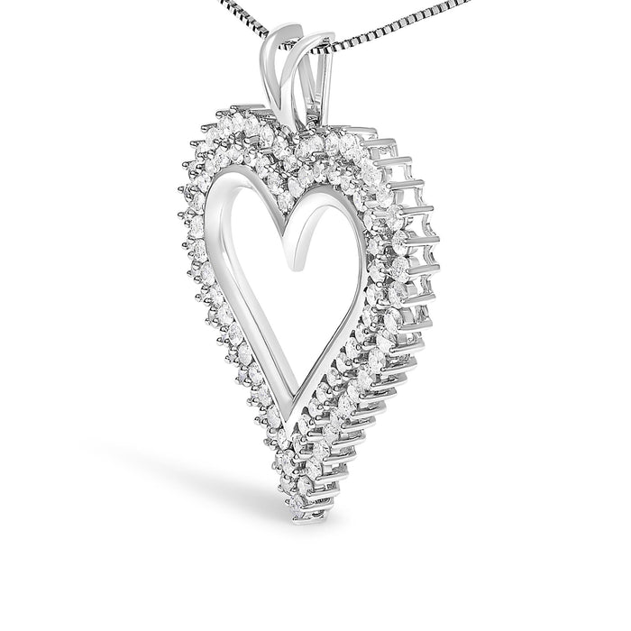 Diamond Heart Pendant Necklace in Sterling Silver, photo 39