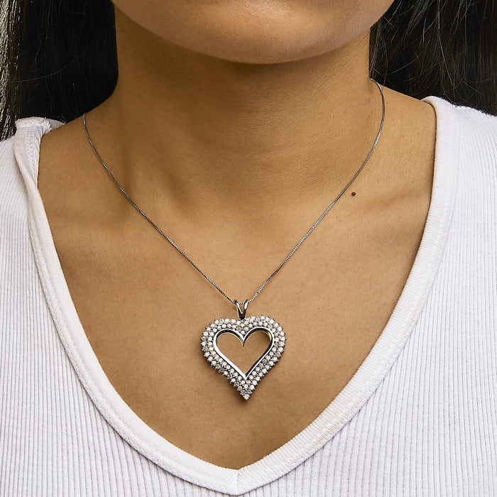 Diamond Heart Pendant Necklace in Sterling Silver, photo 27