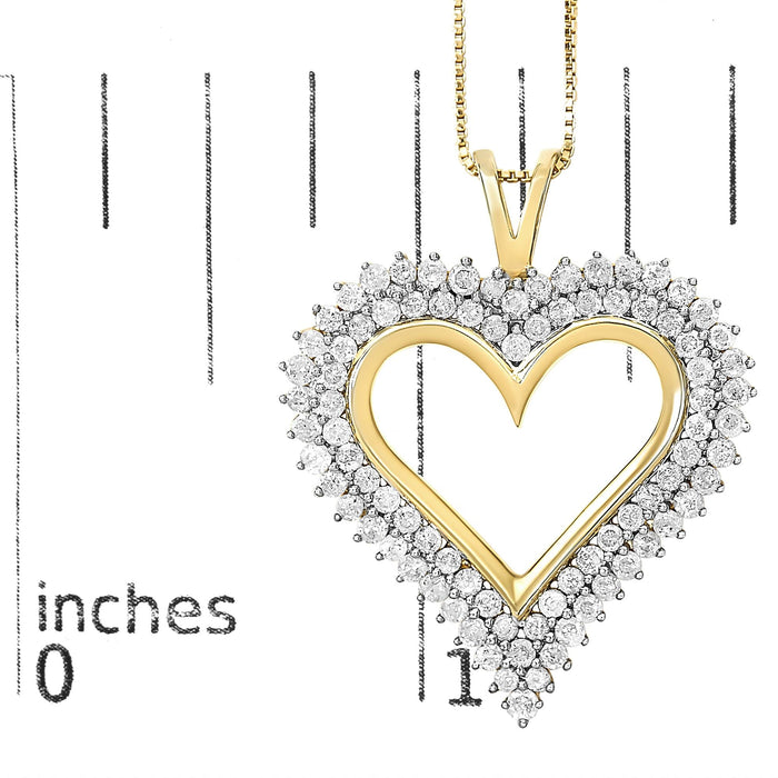Diamond Heart Pendant Necklace in Sterling Silver