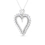 Collar con colgante de corazón calado delineado con diamantes redondos de 1 3/4 ct. p.t. en plata de ley, foto 2