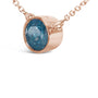 2 Ct. T.W. Bezel-Set Treated Blue Diamond Solitaire Pendant Necklace in 14K Rose Gold, photo 4