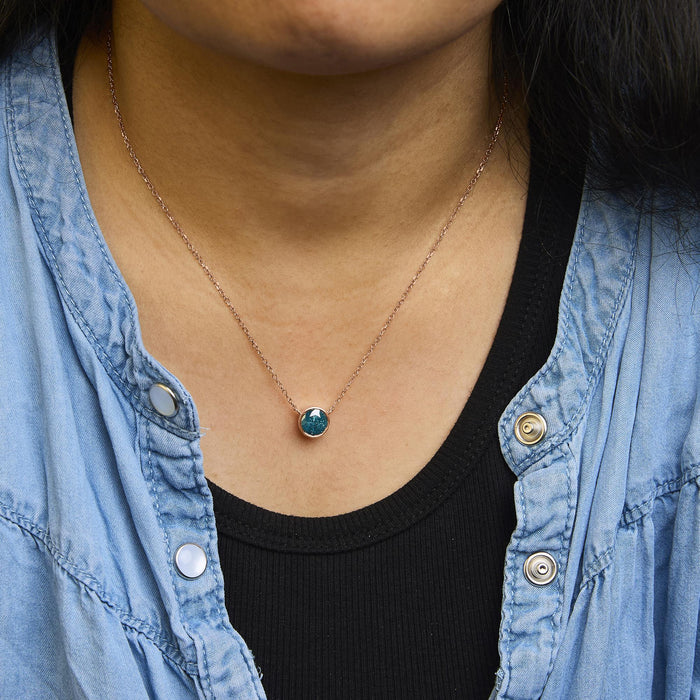2 Ct. T.W. Bezel-Set Treated Blue Diamond Solitaire Pendant Necklace in 14K Rose Gold, photo 3