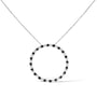 Collar con colgante de círculo calado de aro con diamantes negros y blancos alternados de 2 ct. p.t. en plata de ley, foto 1