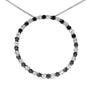 Collar con colgante de círculo calado de aro con diamantes negros y blancos alternados de 2 ct. p.t. en plata de ley, foto 2