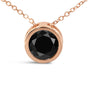 7 Ct. Treated Black Diamond Bezel-Set Round Solitaire Pendant Necklace in 14K Rose Gold, photo 6