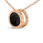 7 Ct. Treated Black Diamond Bezel-Set Round Solitaire Pendant Necklace in 14K Rose Gold, photo 12