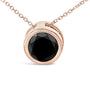 7 Ct. Treated Black Diamond Bezel-Set Round Solitaire Pendant Necklace in 14K Rose Gold, photo 5
