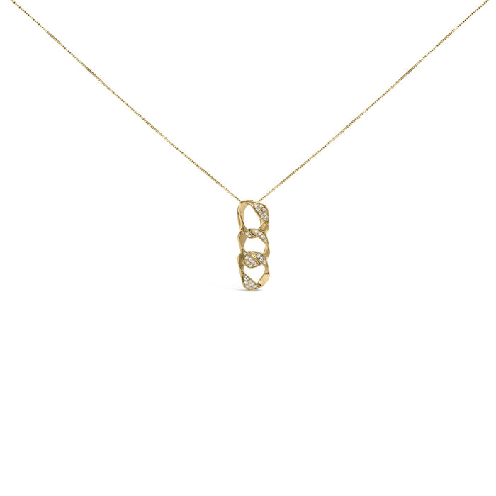 1/6 Ct. T.W. Diamond Interlocking Triple Asymmetric Circle Hoop Pendant Necklace in 14K Yellow Gold-Plated Sterling Silver, photo 2