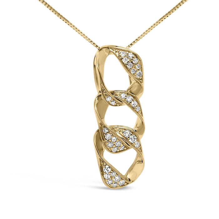 1/6 Ct. T.W. Diamond Interlocking Triple Asymmetric Circle Hoop Pendant Necklace in 14K Yellow Gold-Plated Sterling Silver, photo 1