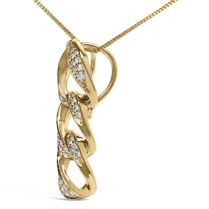 1/6 Ct. T.W. Diamond Interlocking Triple Asymmetric Circle Hoop Pendant Necklace in 14K Yellow Gold-Plated Sterling Silver, photo 4