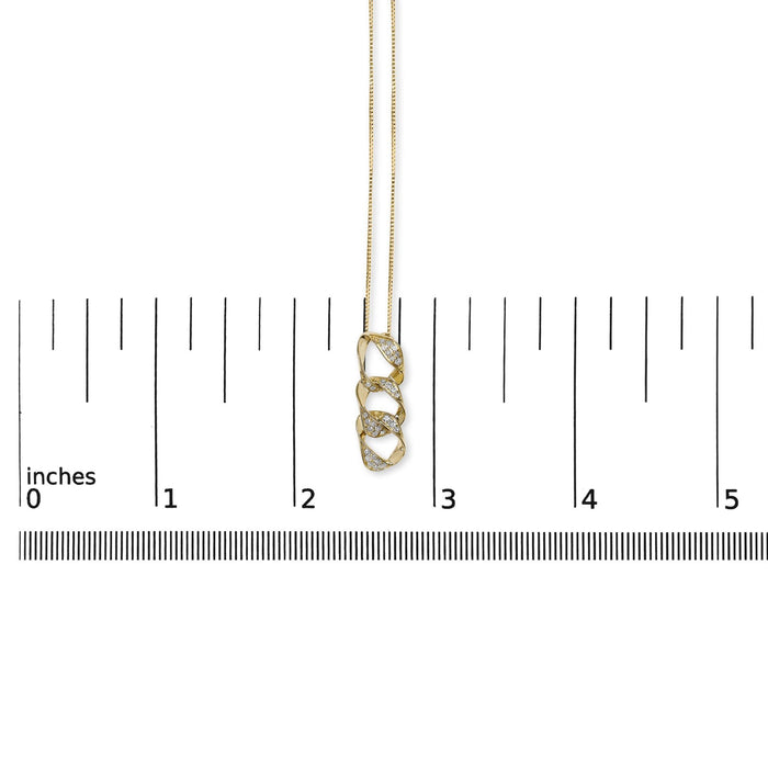 1/6 Ct. T.W. Diamond Interlocking Triple Asymmetric Circle Hoop Pendant Necklace in 14K Yellow Gold-Plated Sterling Silver, photo 5