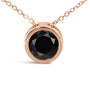 7 Ct. Treated Black Diamond Bezel-Set Round Solitaire Pendant Necklace in 14K Rose Gold, photo 4