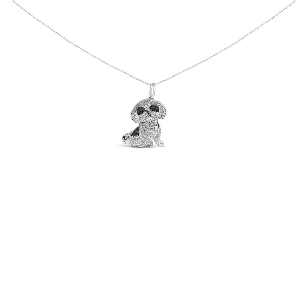 Collar con colgante de perro Shih Tzu con diamantes de 1 1/4 ct. p.t. en plata de ley, foto 2