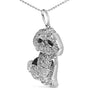 1/2 Ct. T.W. White and Treated Black Diamond Shih Tzu Dog Pendant Necklace in Sterling Silver, photo 4