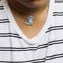 1/2 Ct. T.W. White and Treated Black Diamond Shih Tzu Dog Pendant Necklace in Sterling Silver, photo 3