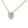 Collar con colgante de racimo con diamantes de 3/8 ct. p.t. en plata de ley bañada en oro amarillo de 14K, foto 3