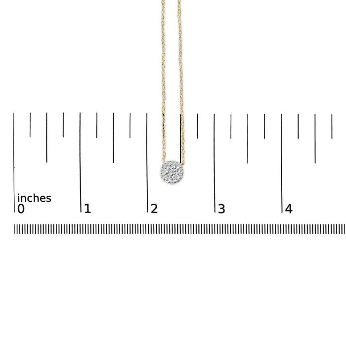 Collar con colgante de racimo con diamantes de 3/8 ct. p.t. en plata de ley bañada en oro amarillo de 14K, foto 4