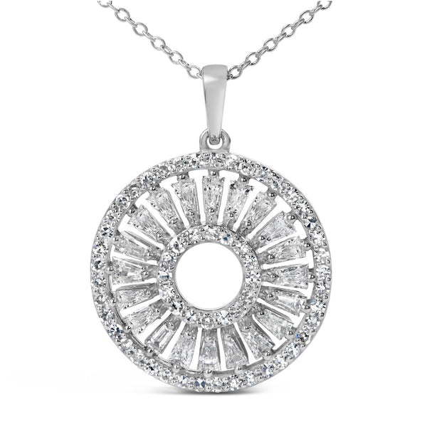 1 1/6 Ct. T.W. Diamond Openwork Medallion Pendant Necklace in Sterling Silver, photo 2