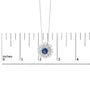 1 1/5 Ct. T.W. Lab-Grown Blue Sapphire and Diamond Sunburst Pendant Necklace in Sterling Silver, photo 5