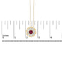 Created Red Ruby and Diamond Baguette Medallion Pendant Necklace in 14K Yellow Gold-Plated Silver, photo 5