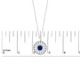 1 Ct. T.W. Lab-Grown Sapphire and Baguette Diamond Medallion Pendant Necklace in Sterling Silver, photo 5