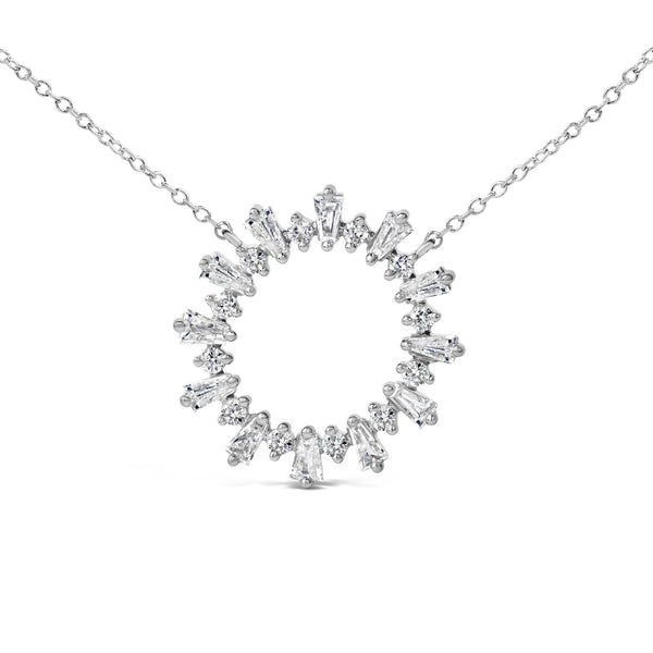 3/4 Ct. T.W. Diamond Starburst Medallion Pendant Necklace in Sterling Silver, photo 2