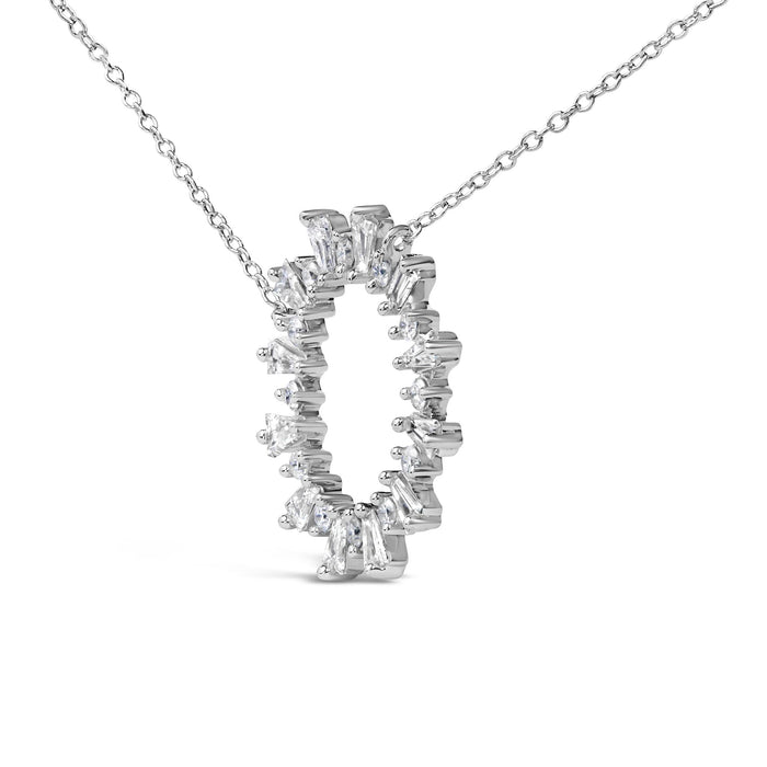 Collar con colgante de medallón de estrella radiante con diamantes de 3/4 ct. p.t. en plata de ley, foto 4
