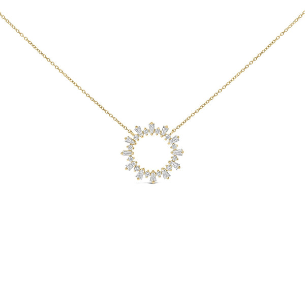 3/4 Ct. T.W. Diamond Starburst Pendant Necklace in 14K Yellow Gold-Plated Sterling Silver, photo 1