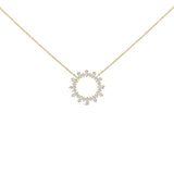 Collar con colgante de estrella radiante con diamantes de 3/4 ct. p.t. en plata de ley bañada en oro amarillo de 14K