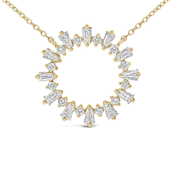 3/4 Ct. T.W. Diamond Starburst Pendant Necklace in 14K Yellow Gold-Plated Sterling Silver, photo 2