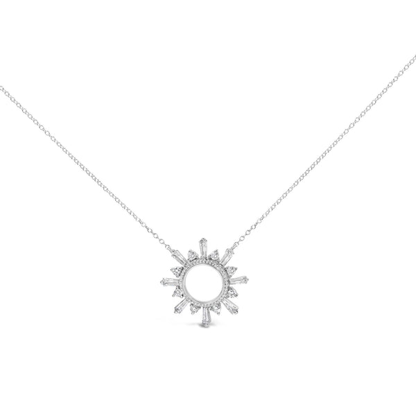 5/8 Ct. T.W. Diamond Starburst Medallion Pendant Necklace in Sterling Silver, photo 1