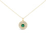 Lab-Grown Emerald and Diamond Sunburst Medallion Pendant Necklace in 14K Yellow Gold-Plated Silver, photo 5