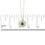 Lab-Grown Emerald and Diamond Sunburst Medallion Pendant Necklace in 14K Yellow Gold-Plated Silver, photo 6