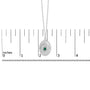Lab-Grown Emerald and Diamond Sunburst Medallion Pendant Necklace in Sterling Silver, photo 5