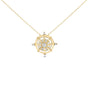 Collar con colgante de brújula con diamantes de 1/3 ct. p.t. en plata de ley bañada en oro amarillo de 14K, foto 1